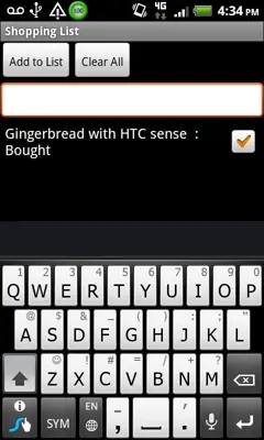 Quick Shopping List android App screenshot 1